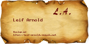 Leif Arnold névjegykártya